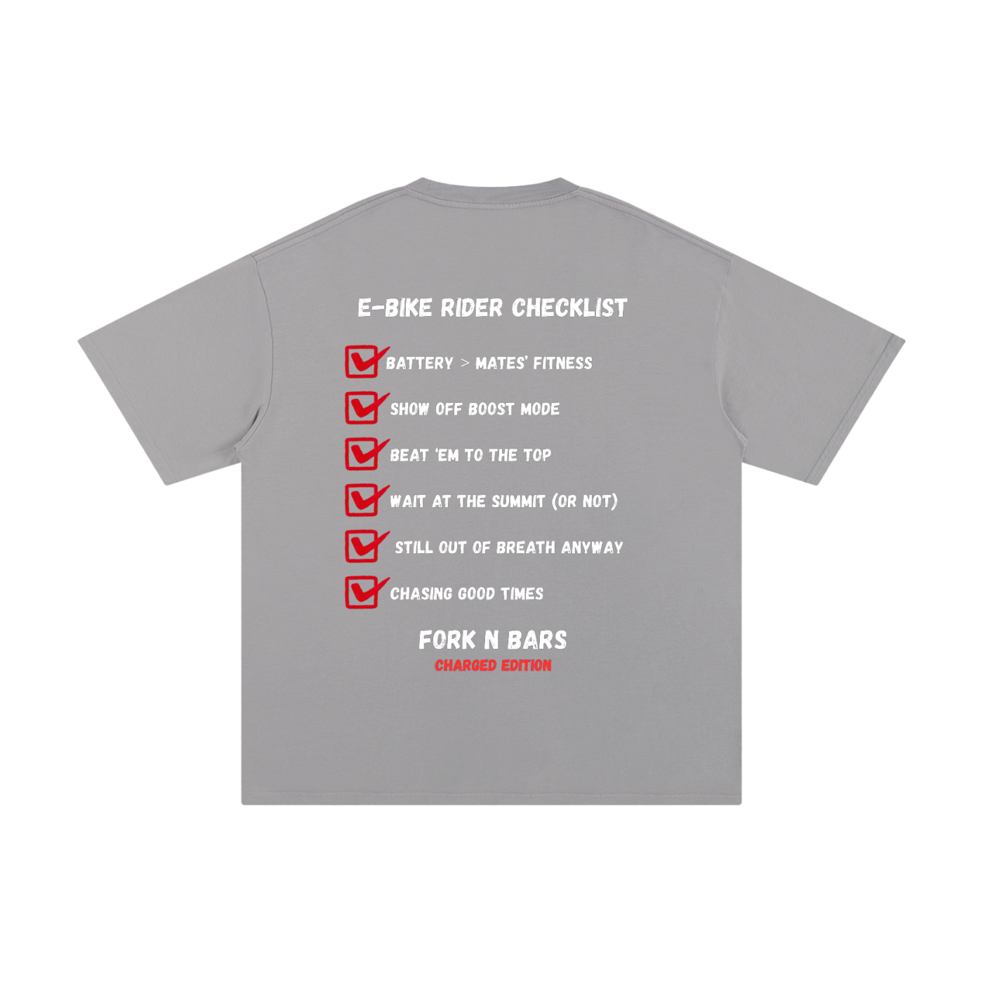 Charged Edition - E-Bike Rider Checklist T-shirt