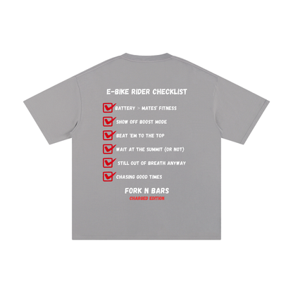 Charged Edition - E-Bike Rider Checklist T-shirt