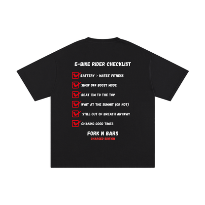 Charged Edition - E-Bike Rider Checklist T-shirt