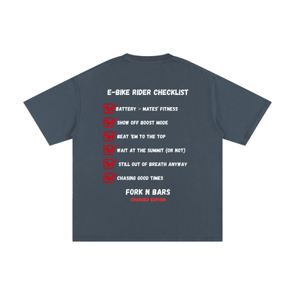 Charged Edition - E-Bike Rider Checklist T-shirt