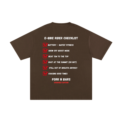 Charged Edition - E-Bike Rider Checklist T-shirt