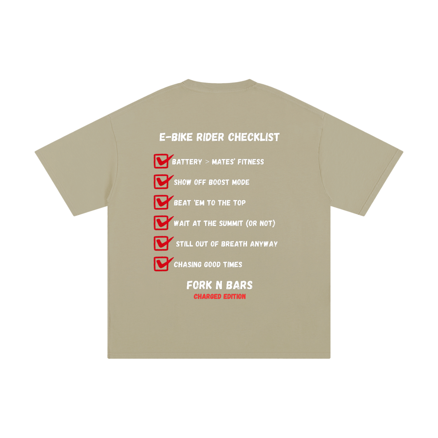 Charged Edition - E-Bike Rider Checklist T-shirt
