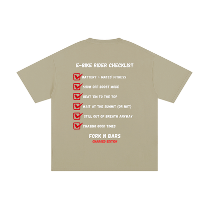 Charged Edition - E-Bike Rider Checklist T-shirt