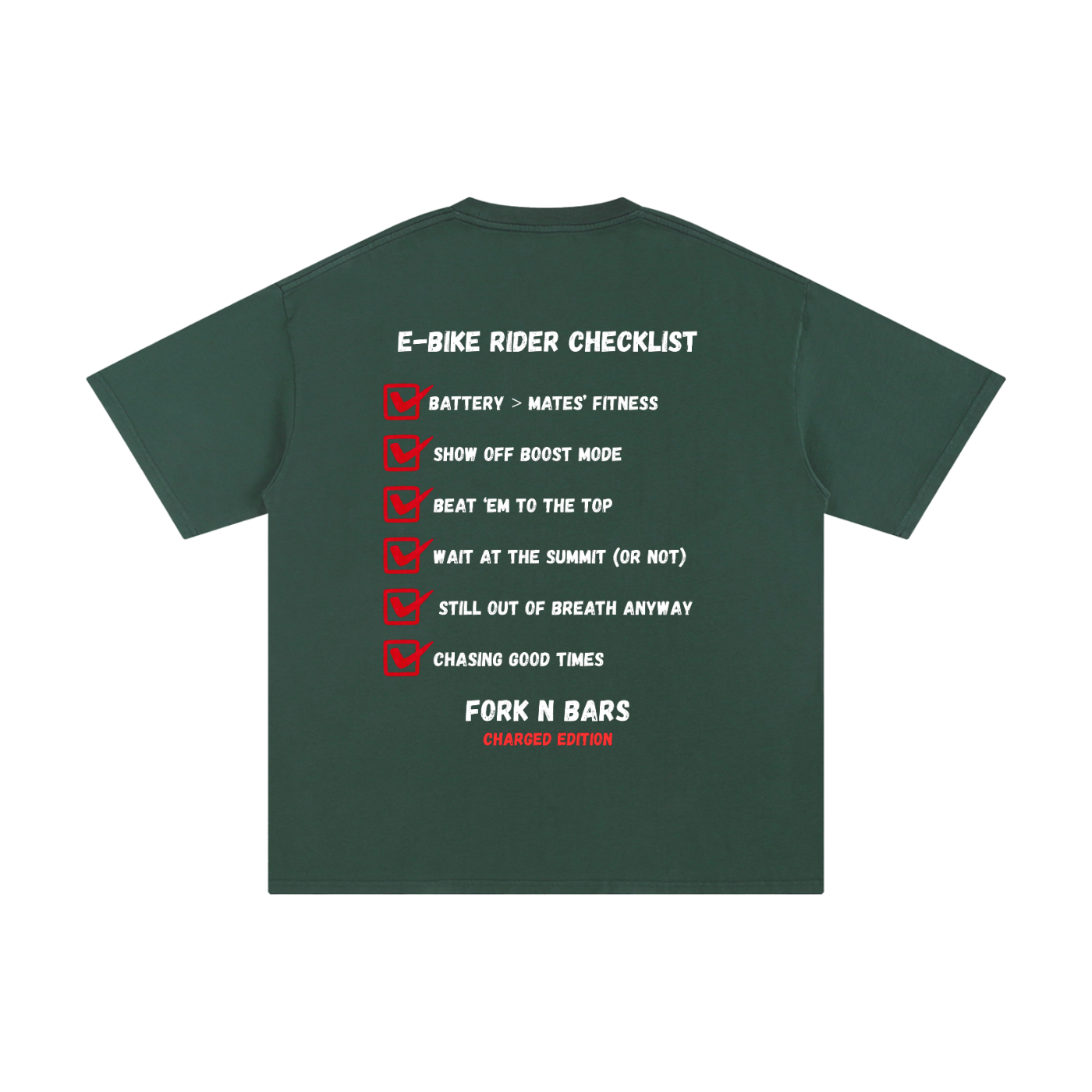 Charged Edition - E-Bike Rider Checklist T-shirt