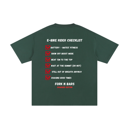 Charged Edition - E-Bike Rider Checklist T-shirt
