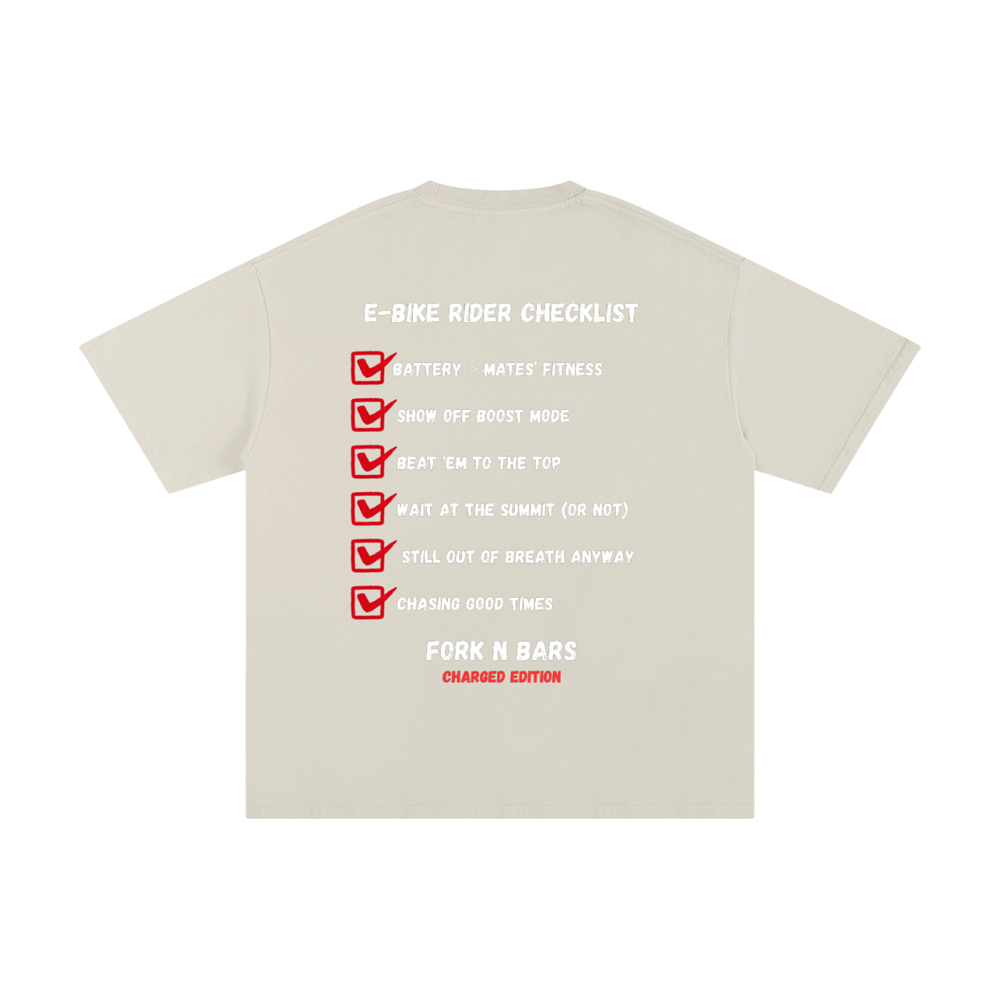 Charged Edition - E-Bike Rider Checklist T-shirt